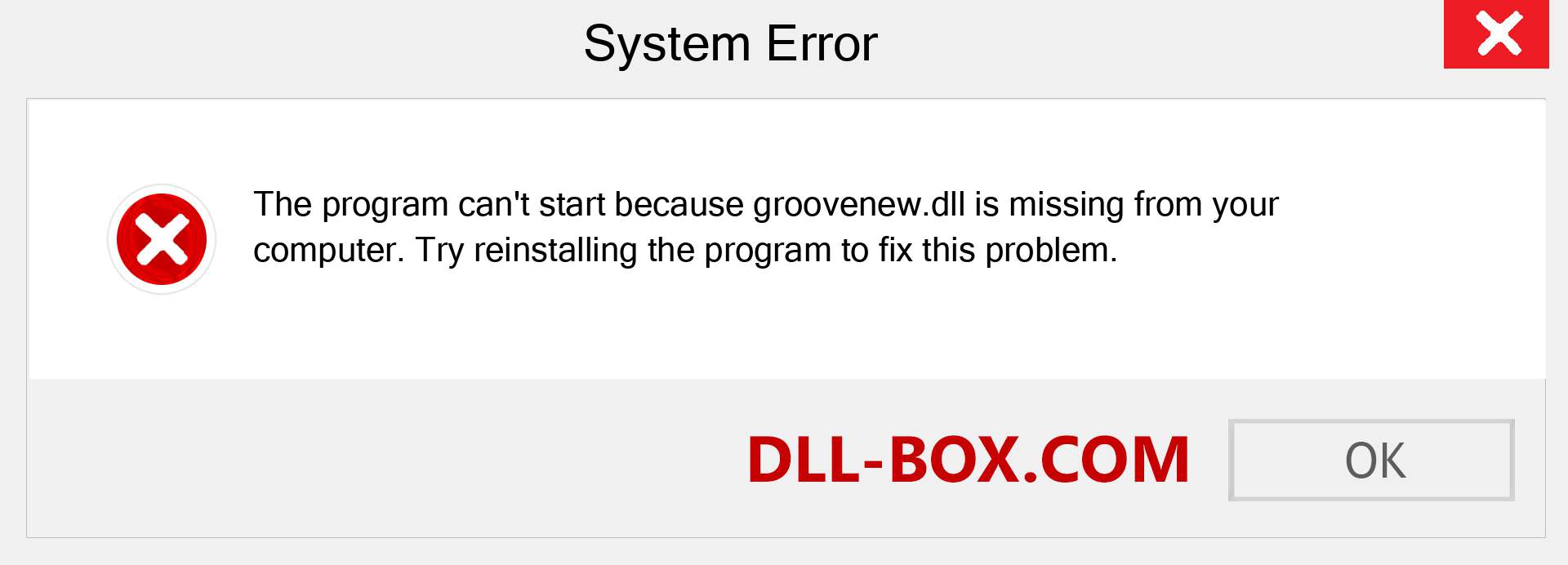  groovenew.dll file is missing?. Download for Windows 7, 8, 10 - Fix  groovenew dll Missing Error on Windows, photos, images