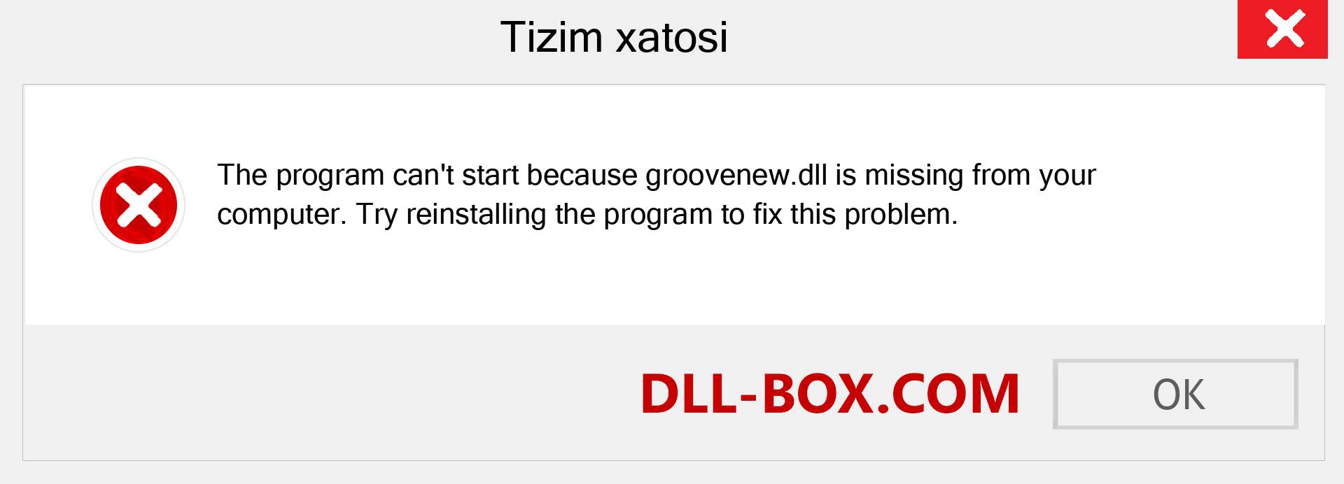 groovenew.dll fayli yo'qolganmi?. Windows 7, 8, 10 uchun yuklab olish - Windowsda groovenew dll etishmayotgan xatoni tuzating, rasmlar, rasmlar